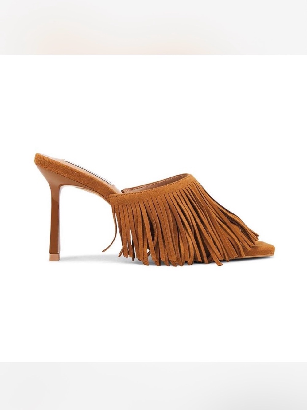 Steve Madden Morina Fringed Mule Heels in Tan